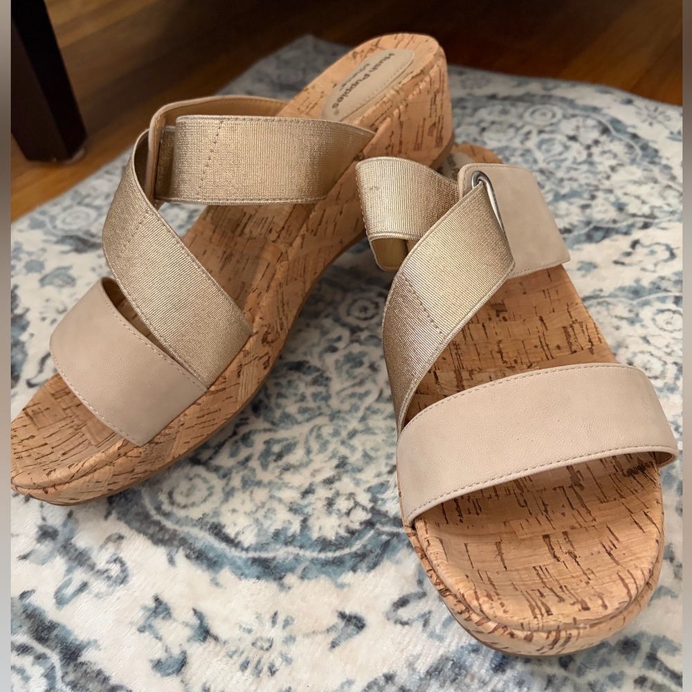 Hush Puppies Tan Wedge Sandals